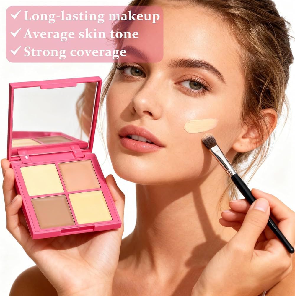 ELVO Full Coverage 4 Color Concealer Palette For Dark Circles & Flawless Makeup