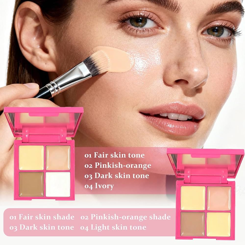ELVO Full Coverage 4 Color Concealer Palette For Dark Circles & Flawless Makeup