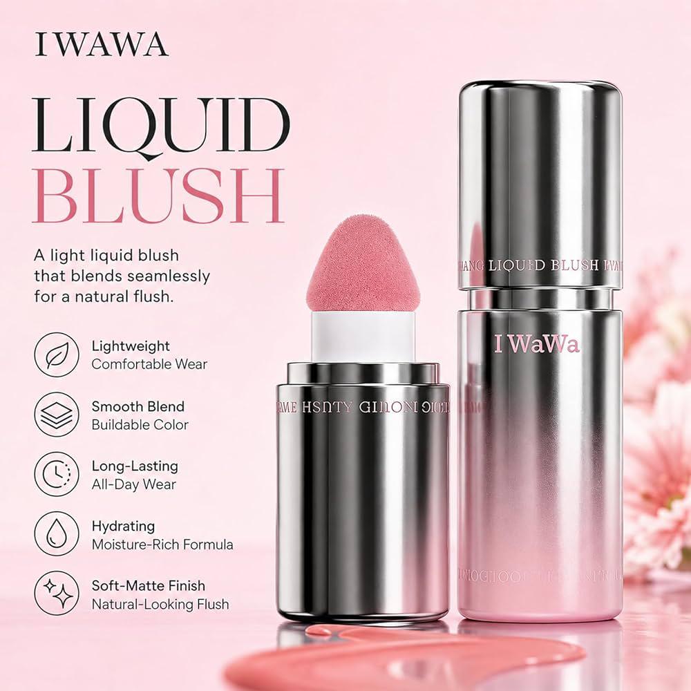 ELVO Puffy Liquid Blush With Soft Sponge Applicator