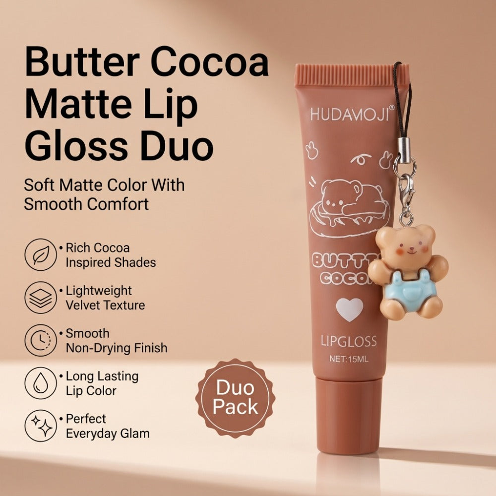 ELVO Butter Cocoa Matte Lip Gloss Duo Pack